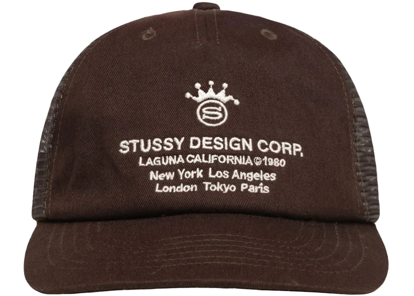Stussy Low Profile Design Corp Trucker Snapback Brown - 1