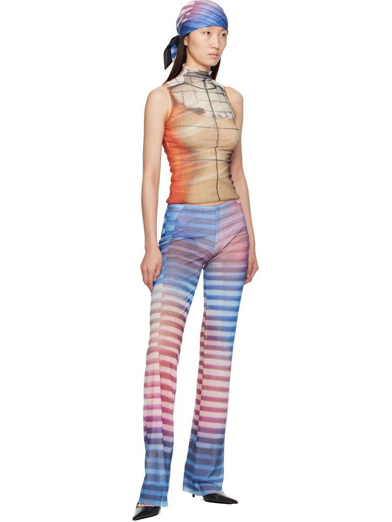 Jean Paul Gaultier Blue & Pink 'The Air' Scarf outlook