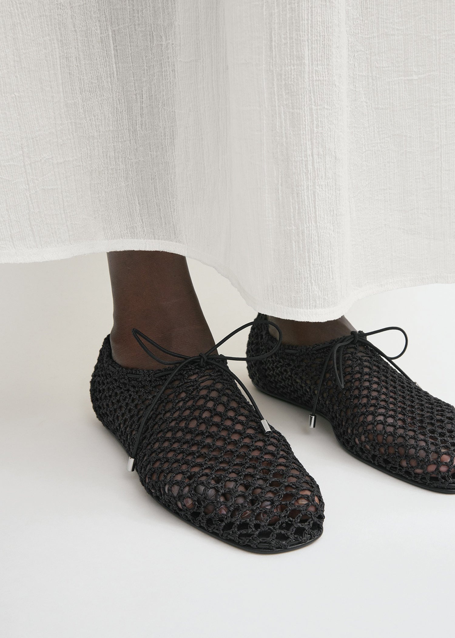 Crochet ballerinas black - 3