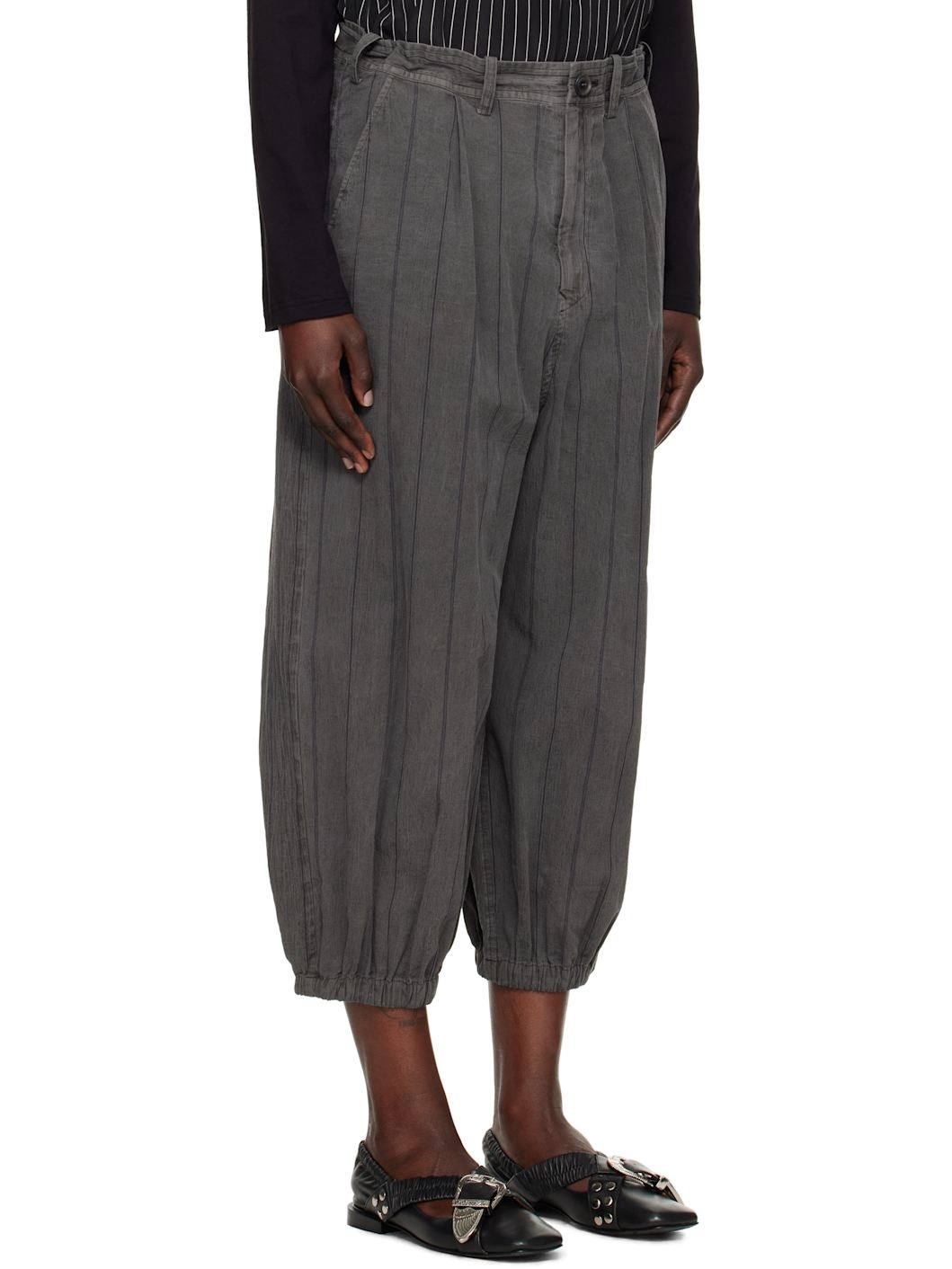 Gray Ko-Elastic Hem Trousers - 2