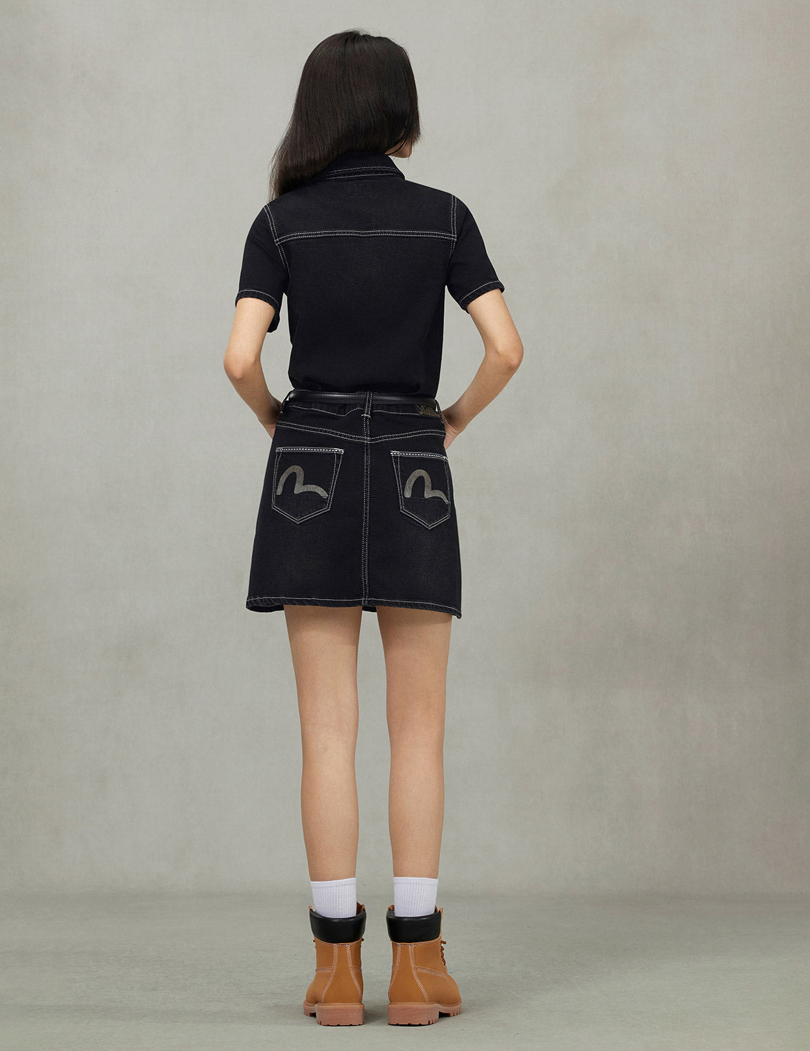 Logo Embroidery Fashion Fit Denim Dress - 4