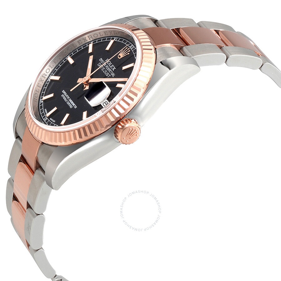 Rolex Oyster Perpetual Datejust 36 Black Dial Stainless Steel and 18K Everose Gold Bracelet Automati - 2