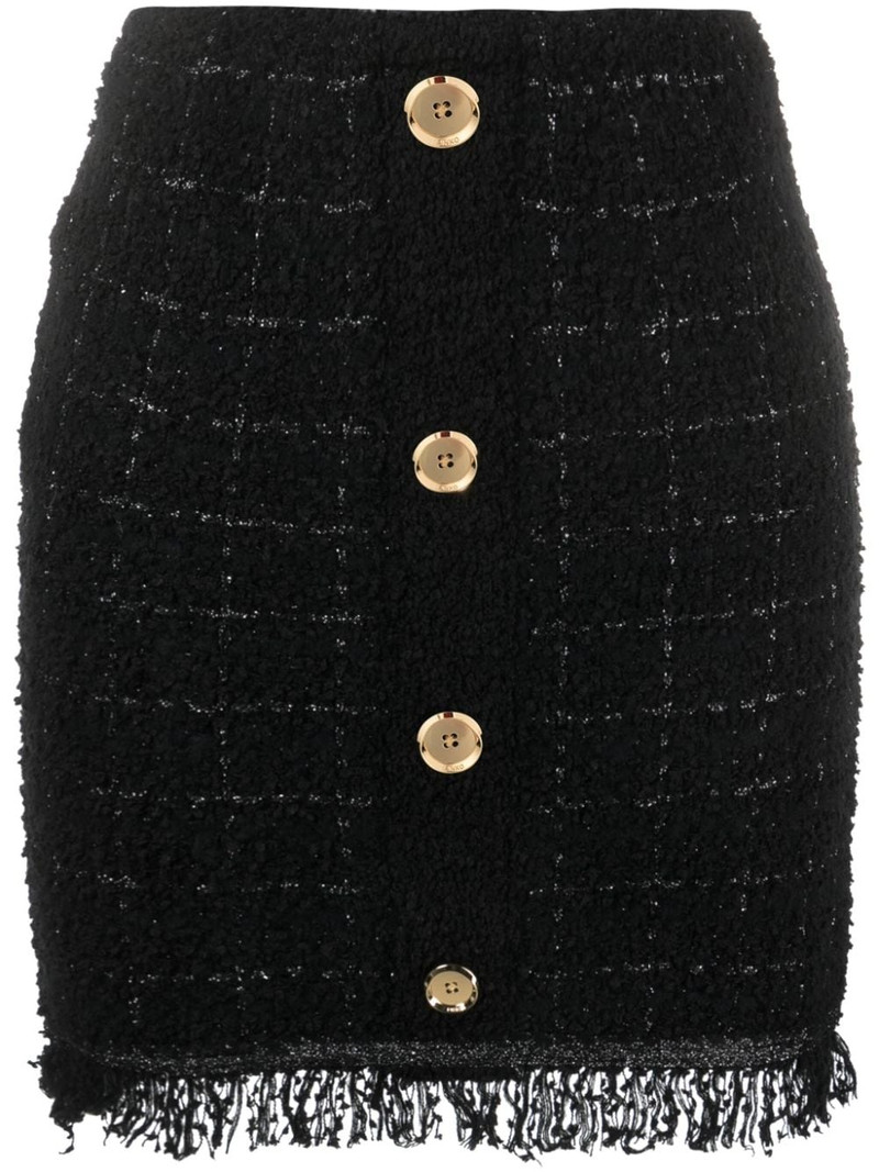 Girino basket-weave fringed miniskirt 1