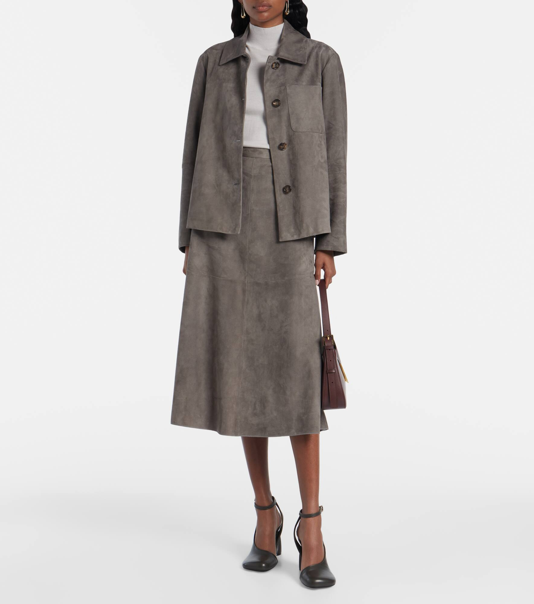 Suede midi skirt - 2