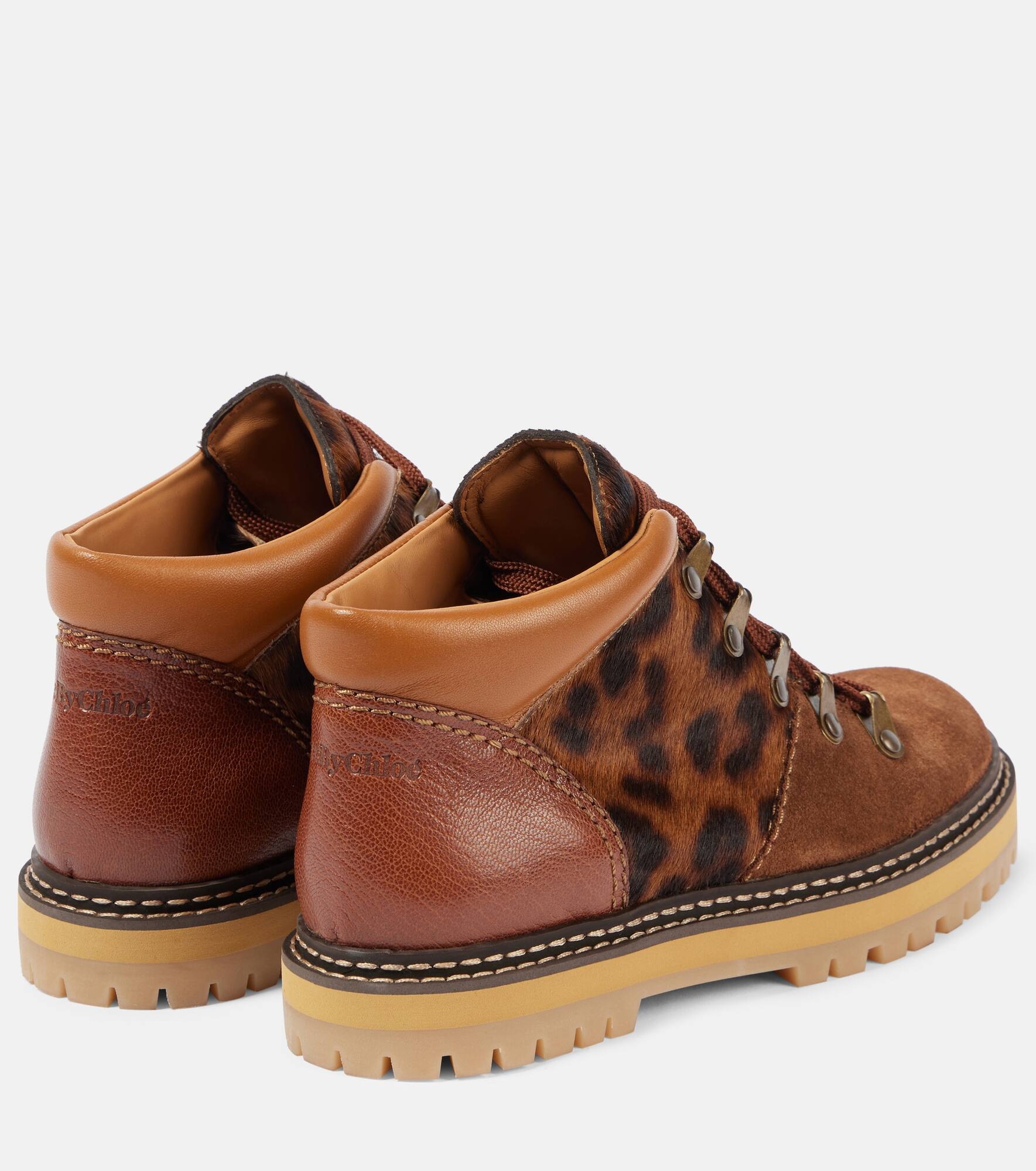 Eileen leopard-print suede lace-up boots - 3