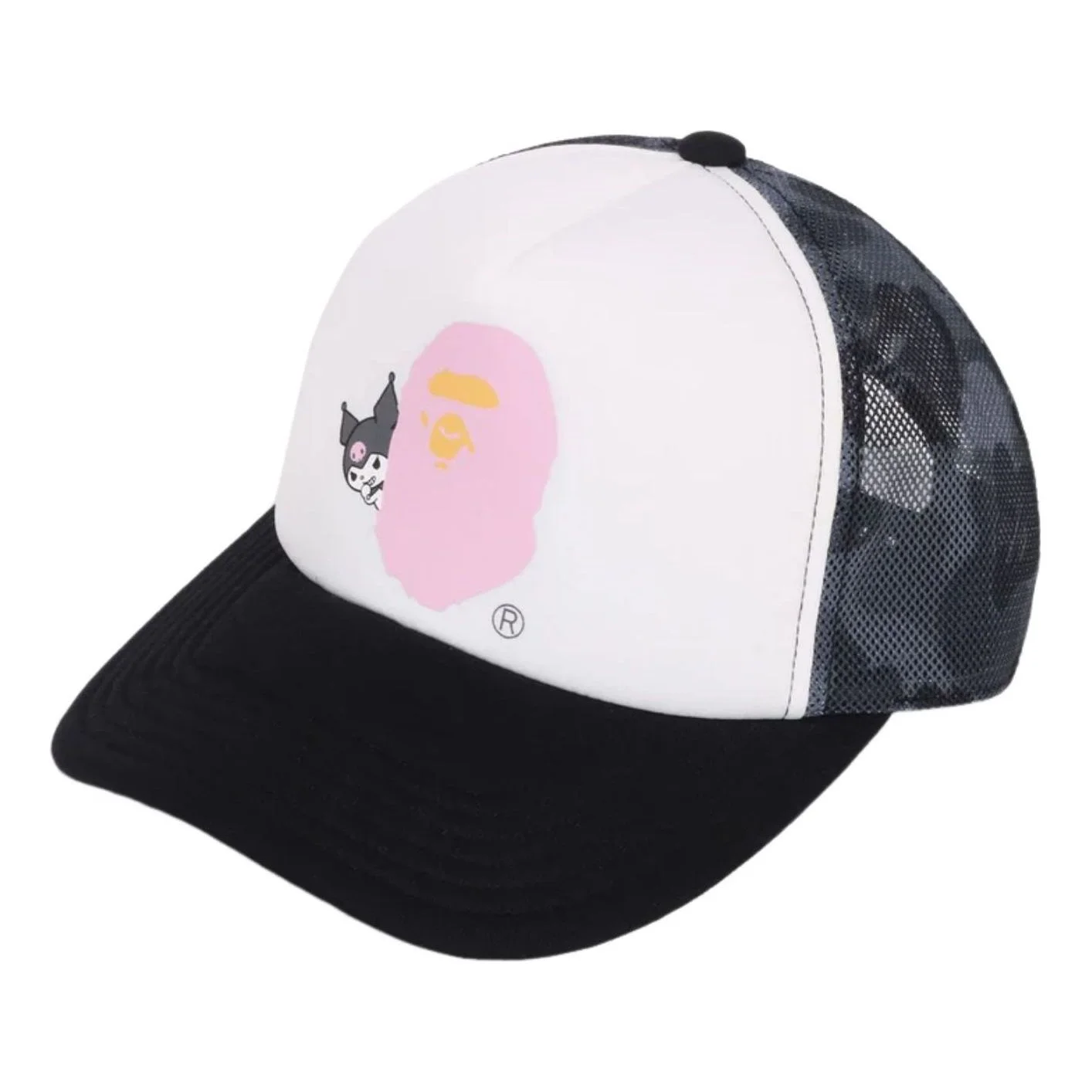 (WMNS) A Bathing Ape x Kuromi ABC Camo Mesh Cap 'Black' 1M23-280-901 - 1