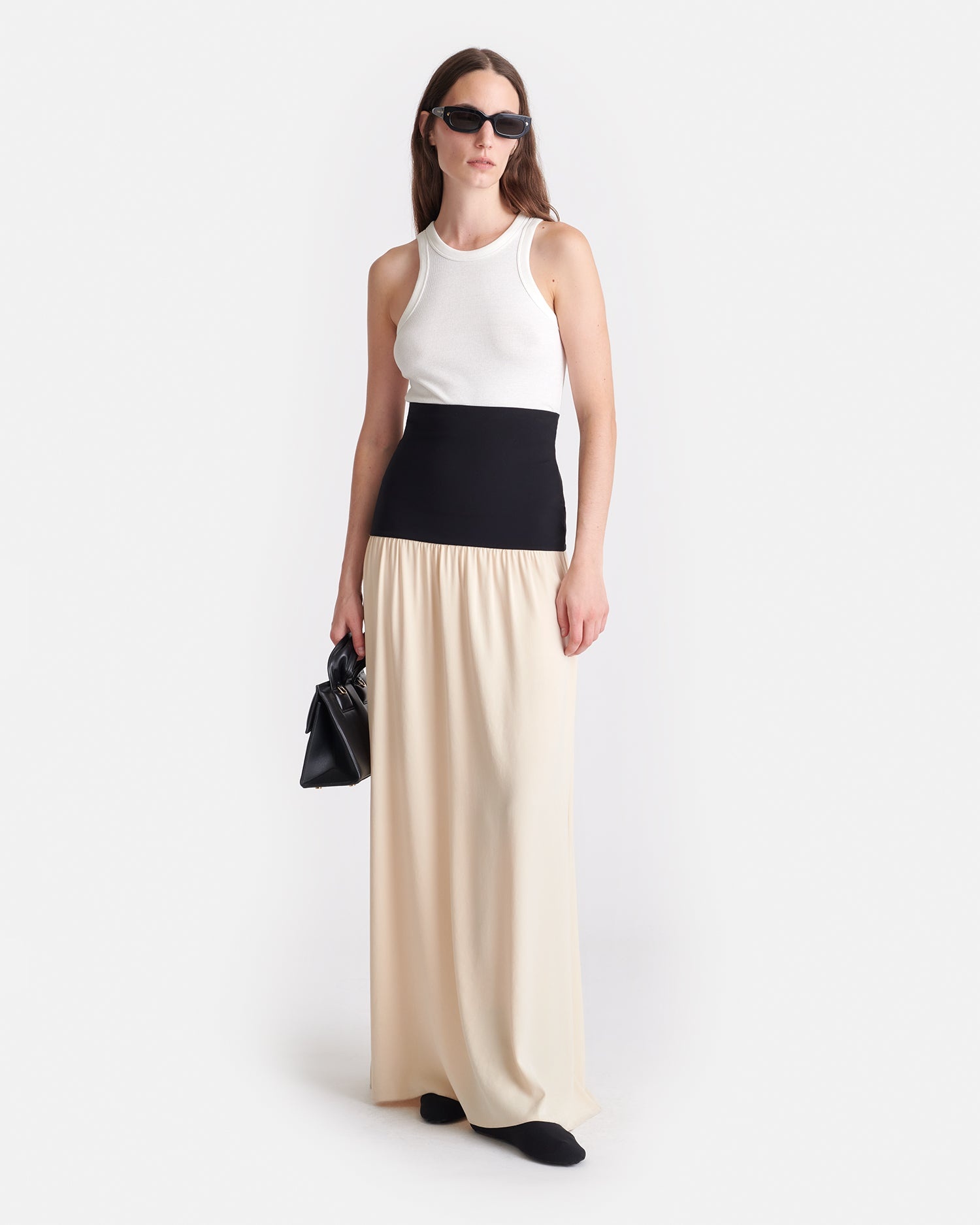 Jersey and Georgette Maxi Skirt - 3