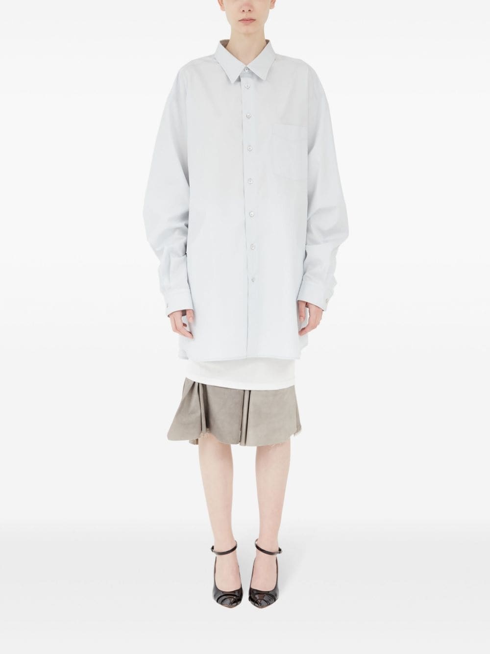 long-length cotton shirt - 2