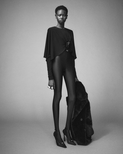SAINT LAURENT tights in shiny jersey outlook