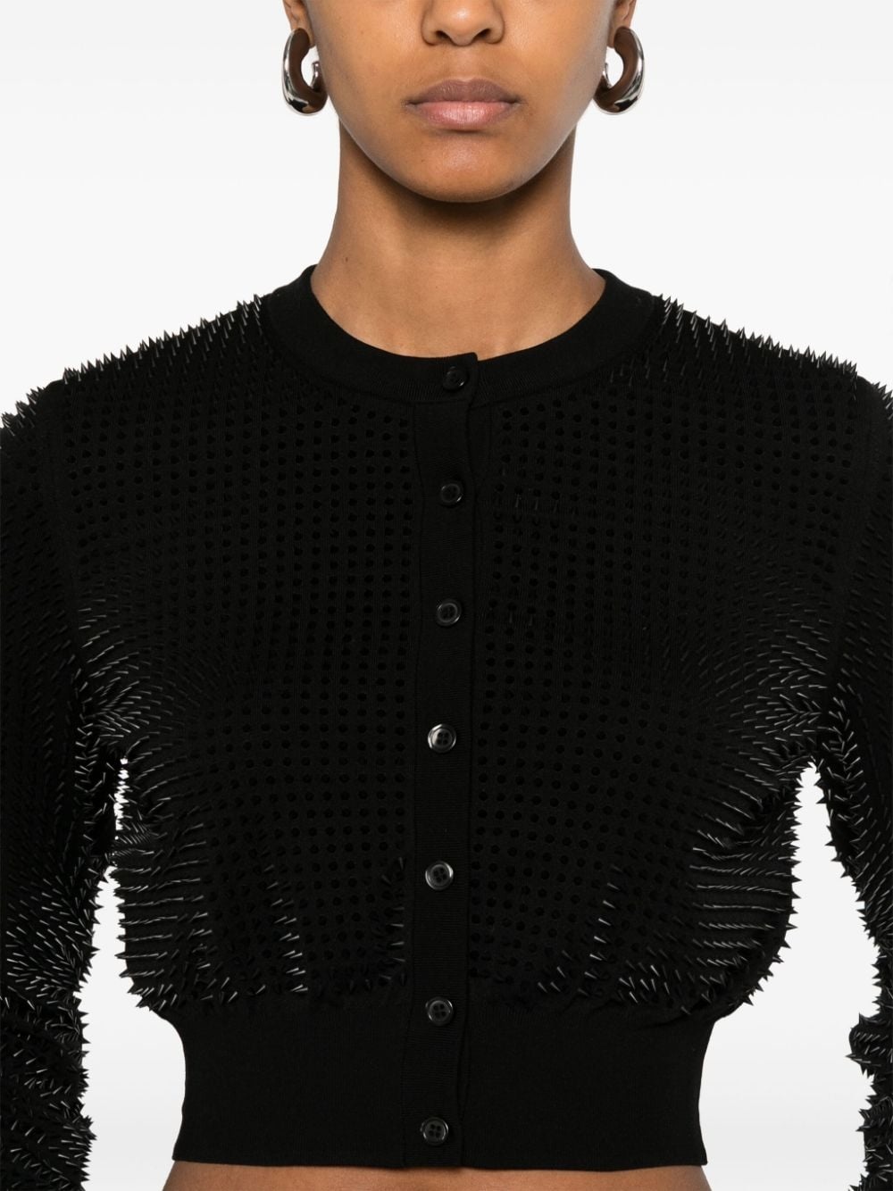 spike-stud cardigan - 5