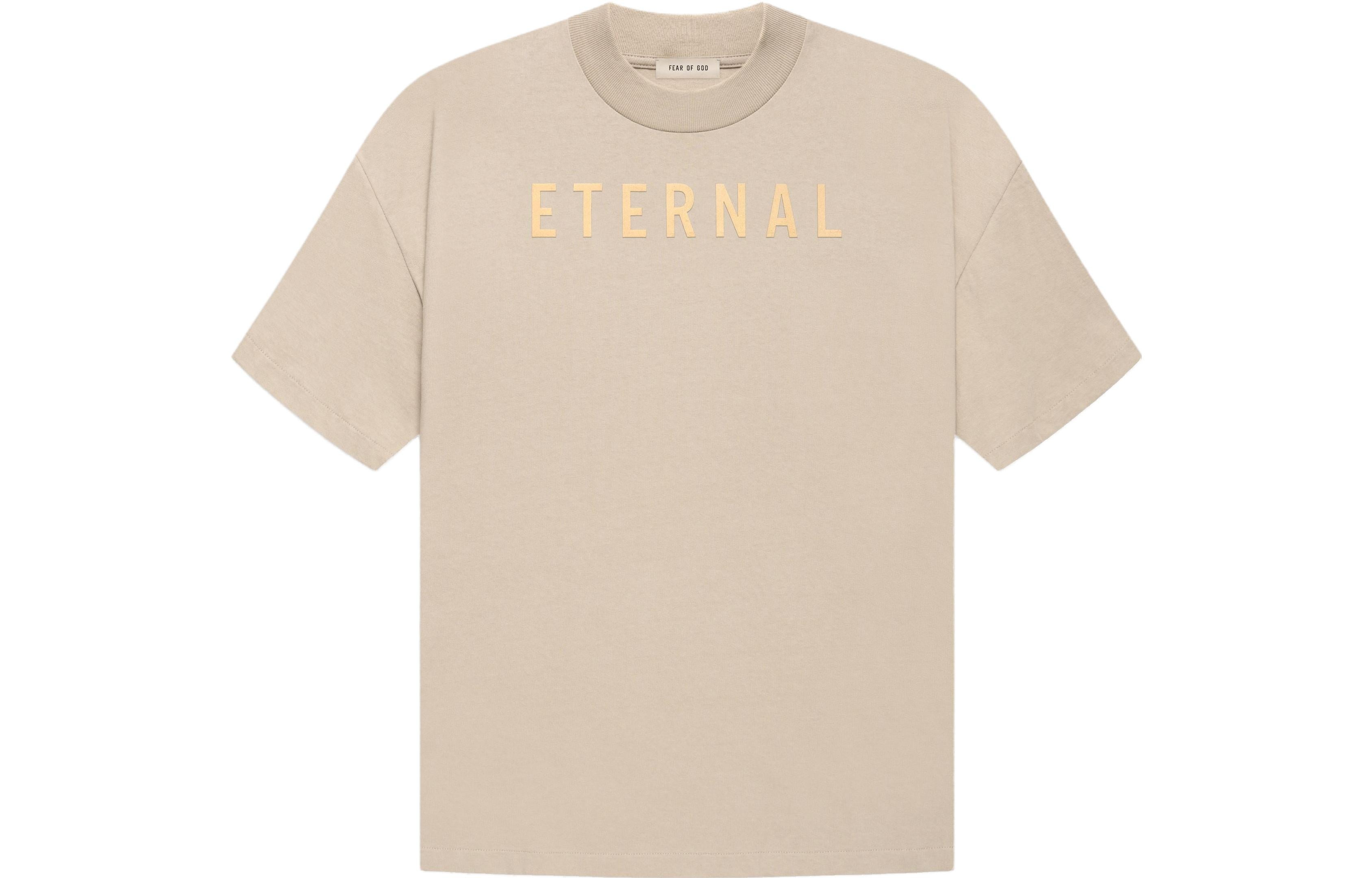 Fear of God Eternal Logo Flocked Crewneck T-Shirt 'Tan Orange' FGE50-001AJER-122 - 2