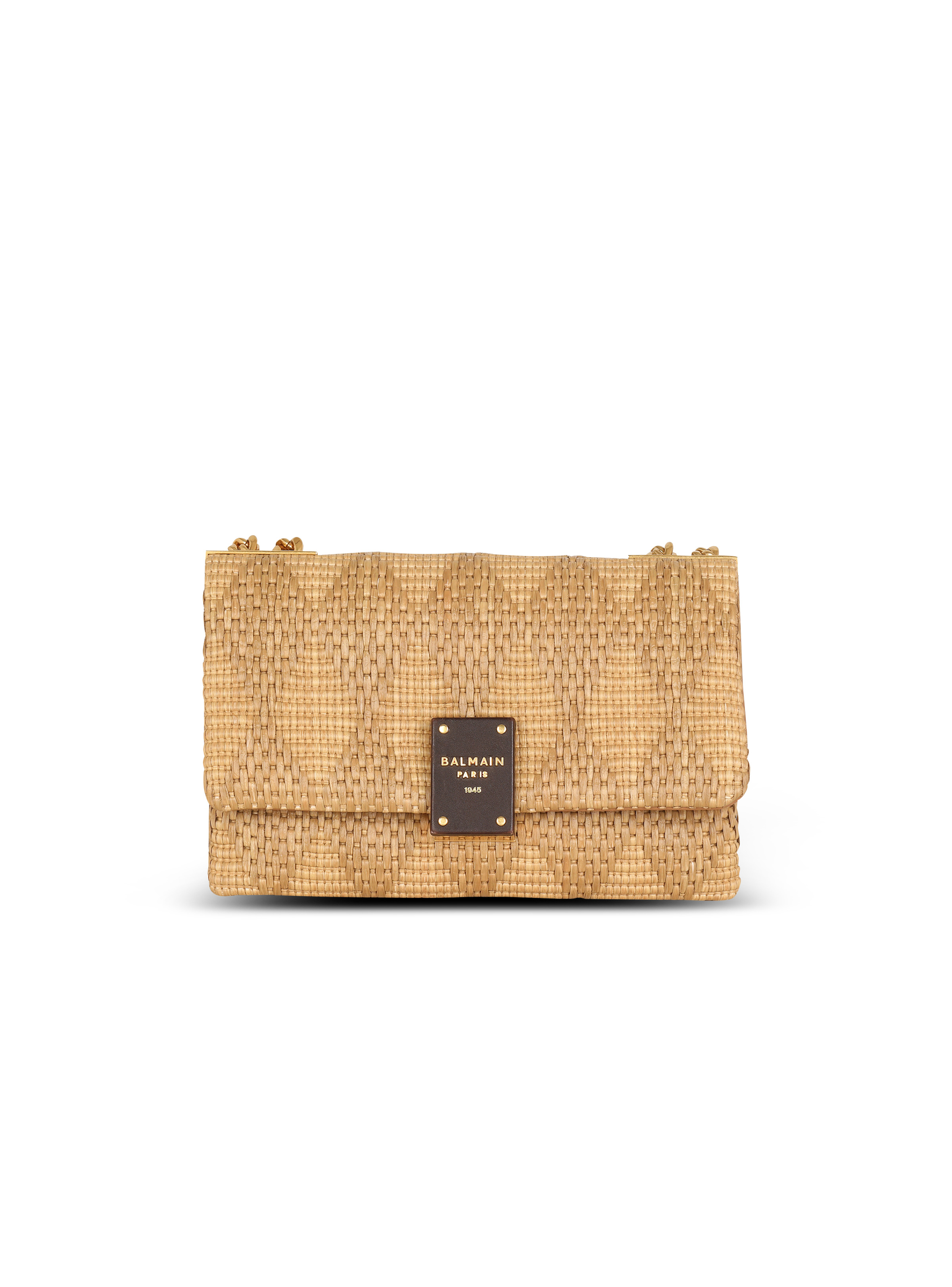1945 Soft small bag in leather and raffia - 1