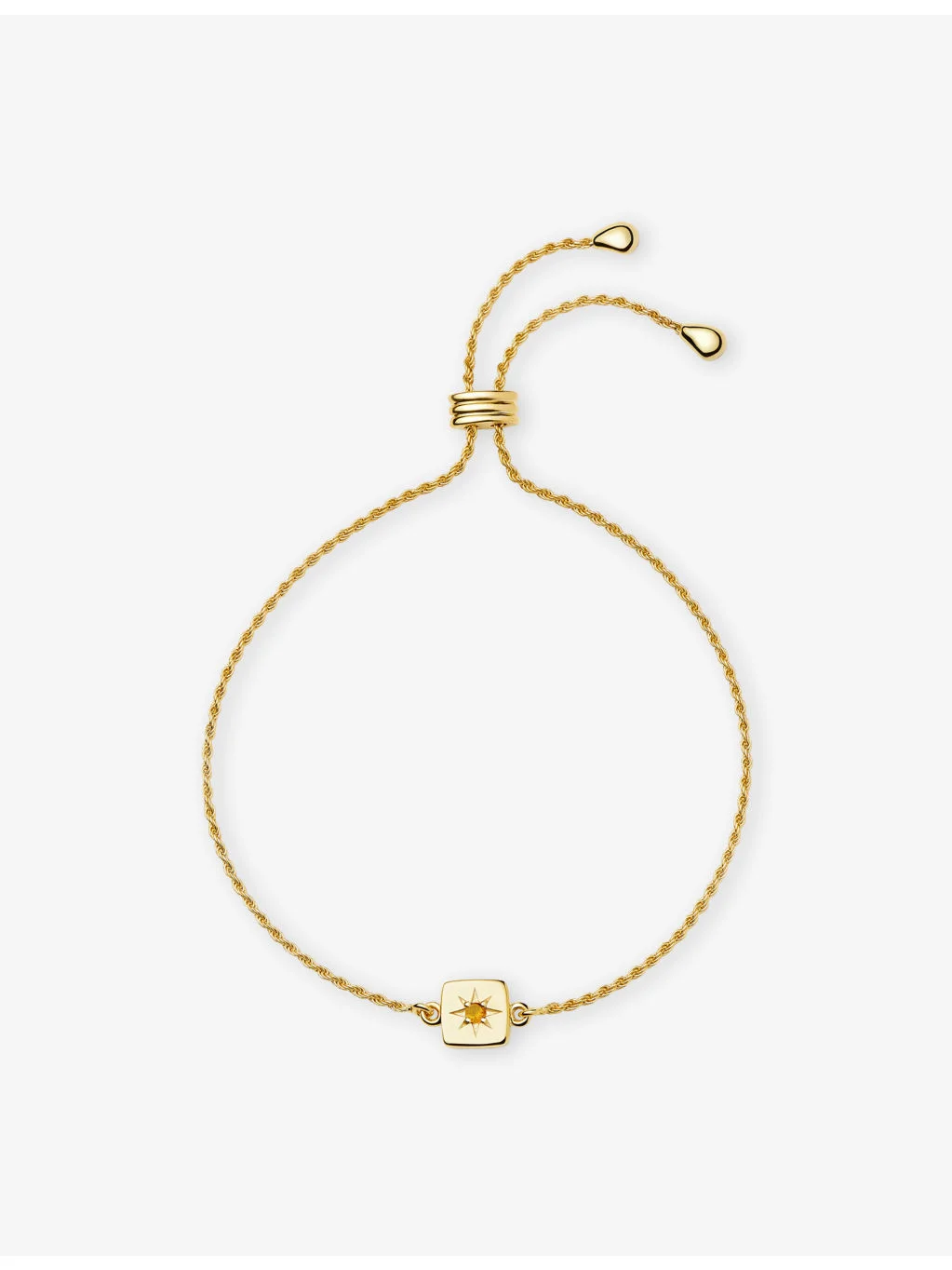 Birthstone 18ct Yellow Gold Vermeil and Citrine Slider Bracelet - 1