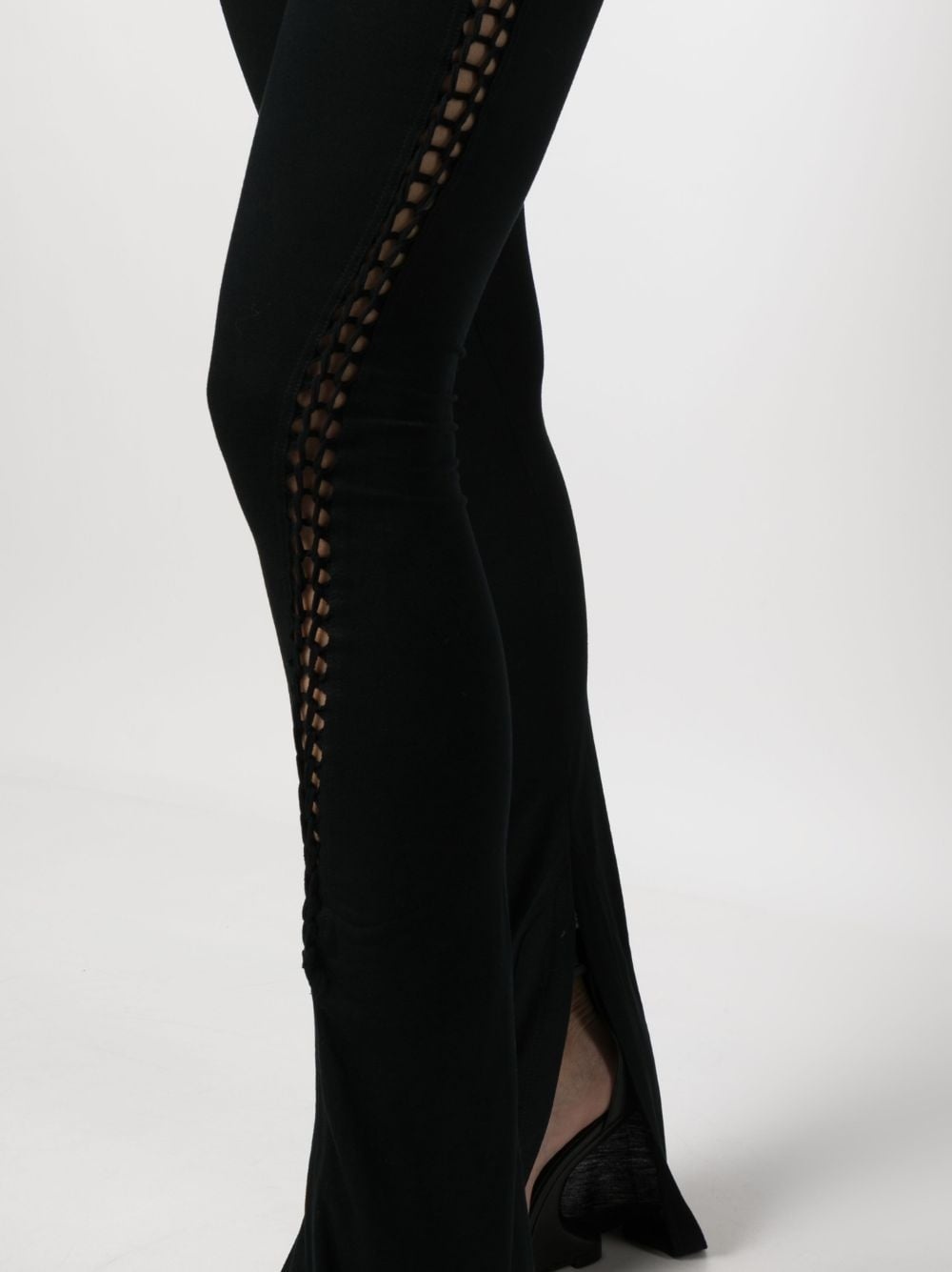 perforated-detail mid-rise leggings - 5