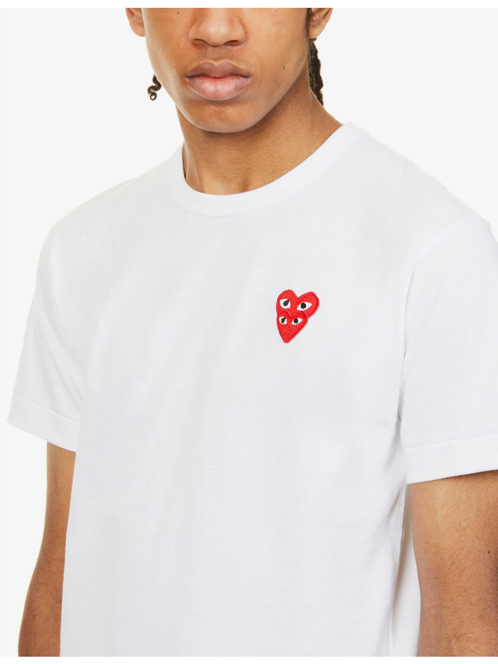 Overlap-heart print cotton-jersey T-shirt - 5