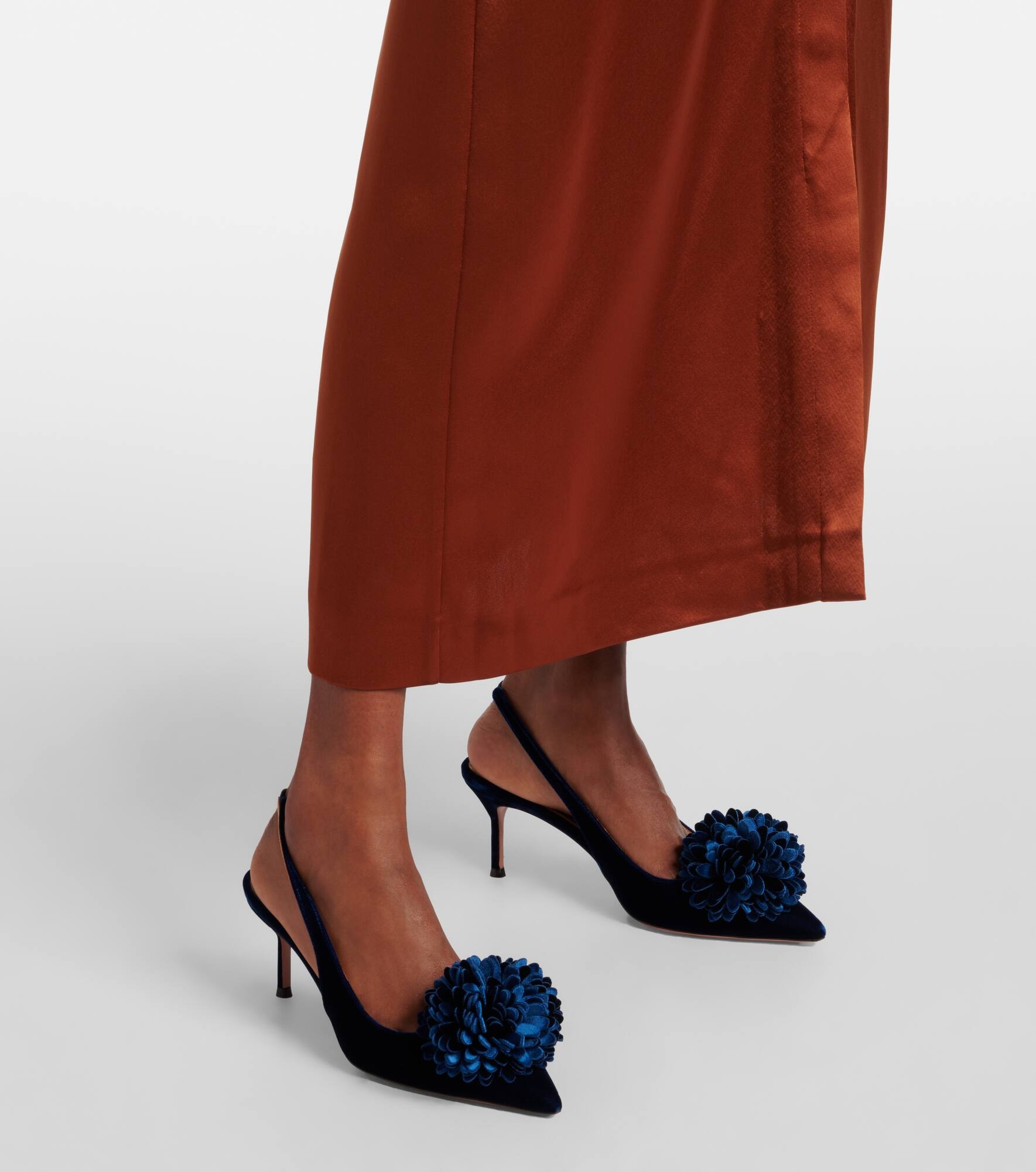 Couturier 65 velvet slingback pumps - 4