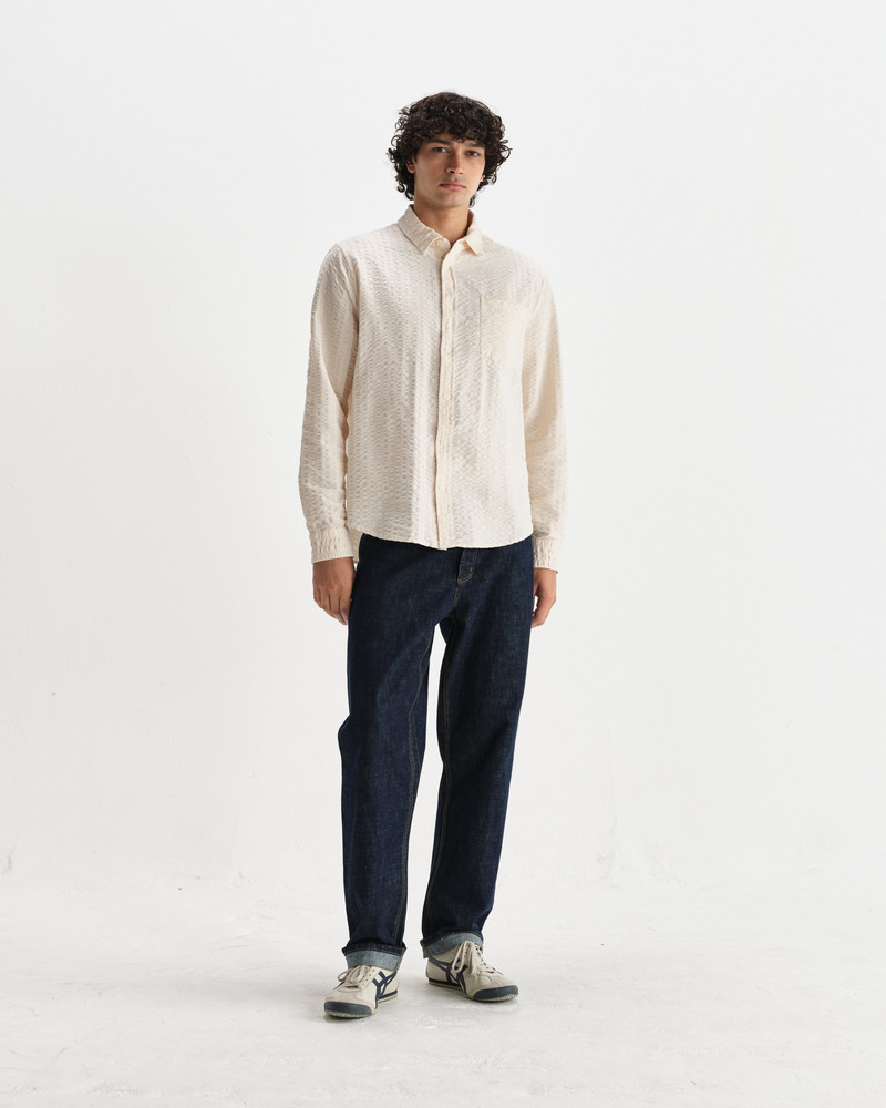 Shelly - Stone Seersucker Corduroy Shirt 4