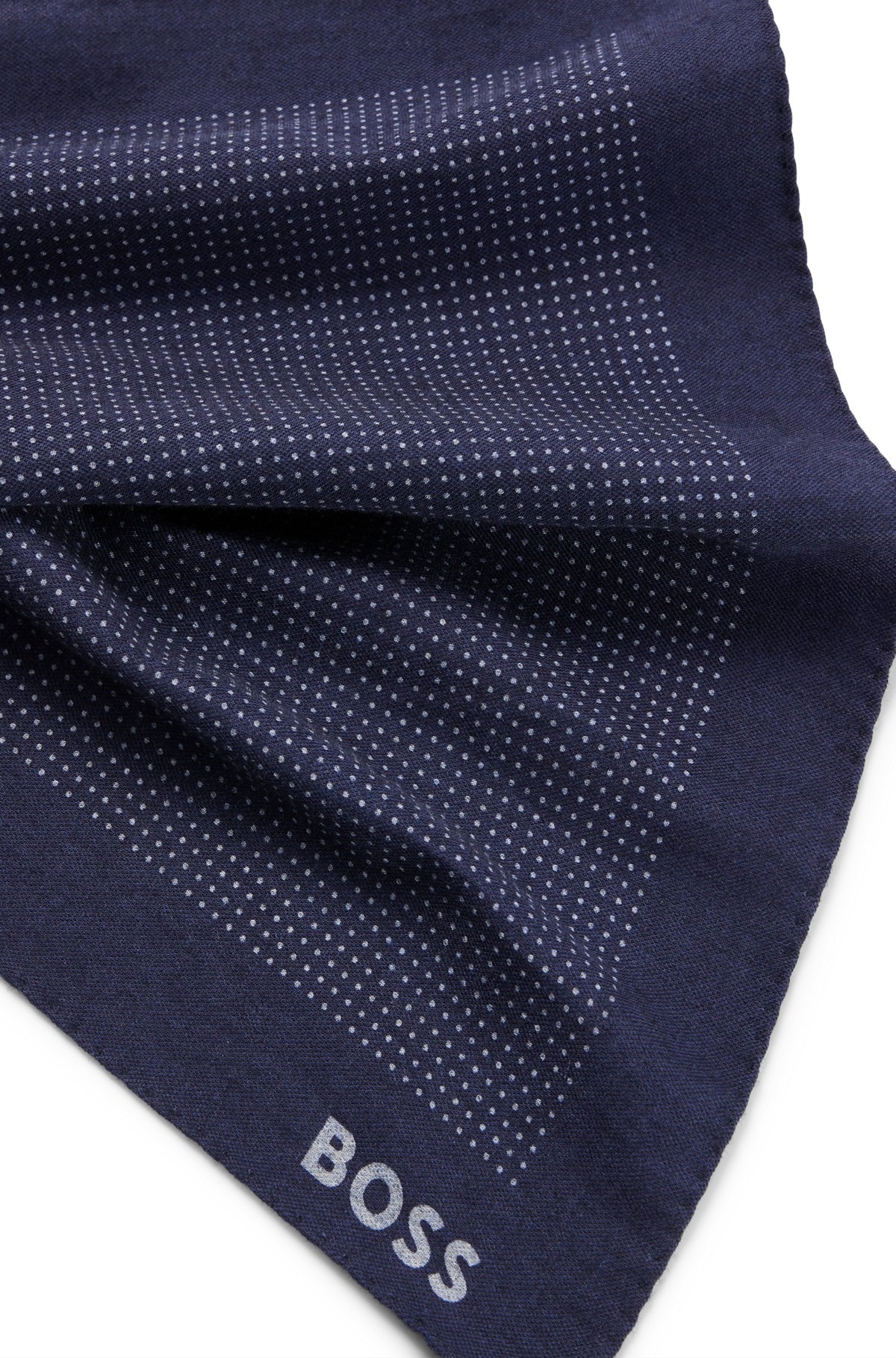 PRINTED POCKET SQUARE IN COTTON AND WOOL - 4