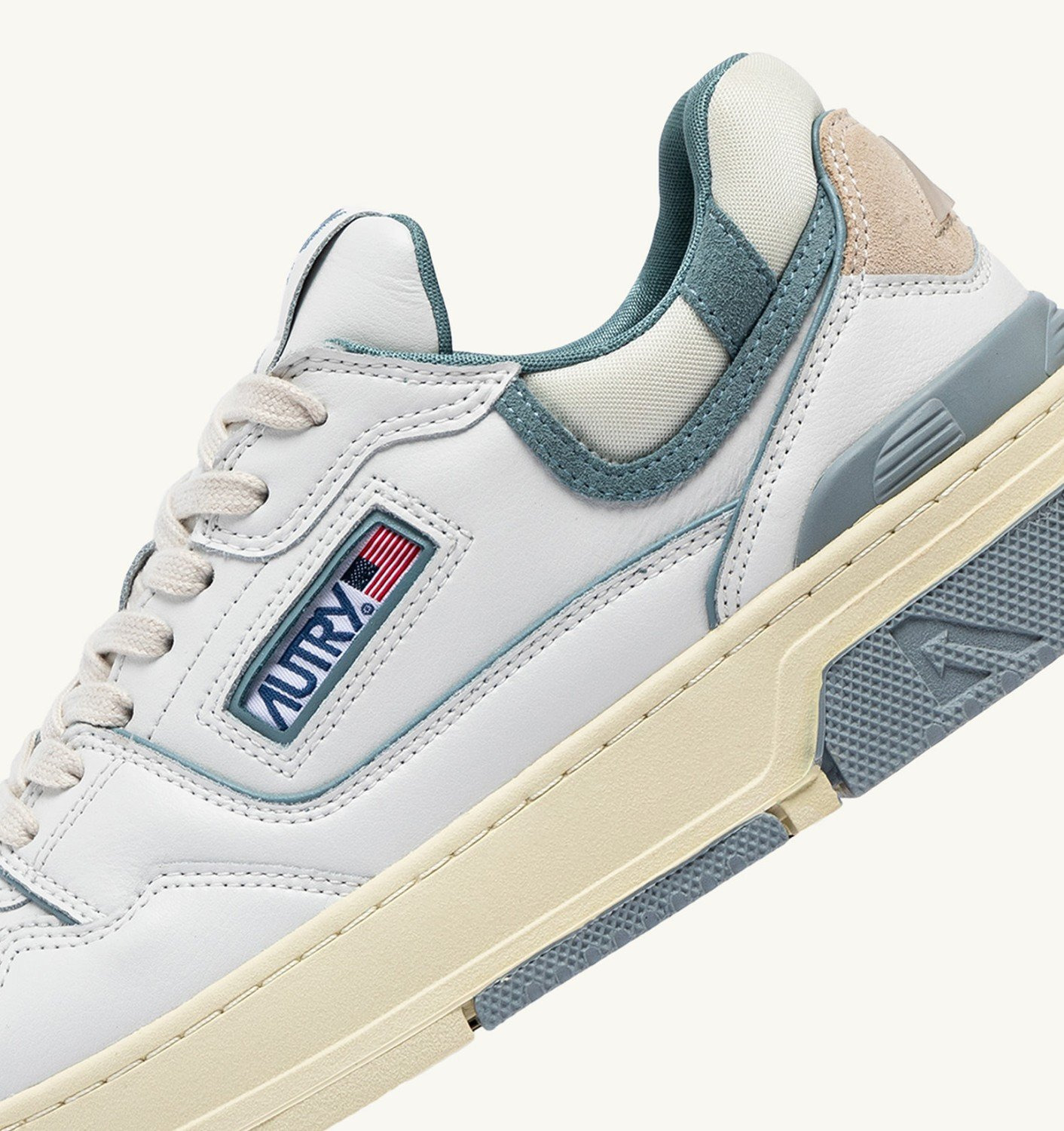 CLC LOW SNEAKERS IN WHITE LEATHER AND SILVER BLUE SUEDE - 6