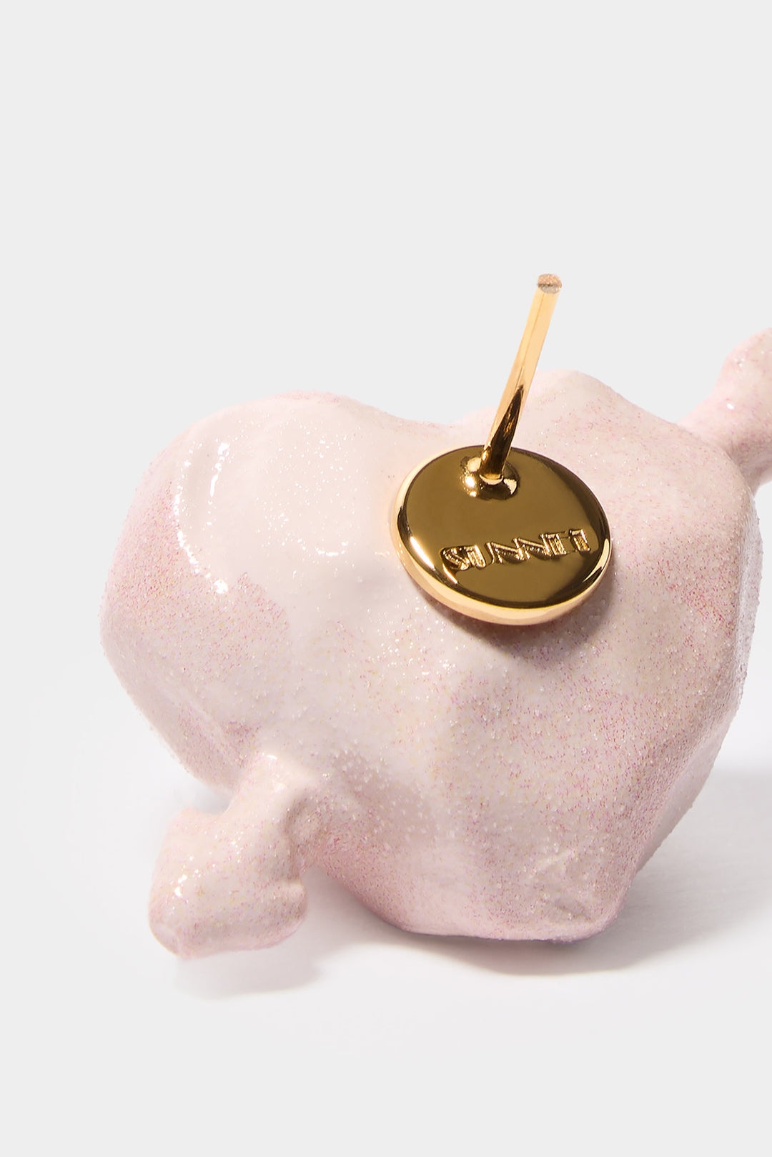 SMALL 'CUORE DI PIETRA' EARRINGS GOLD / shiny pink - 2