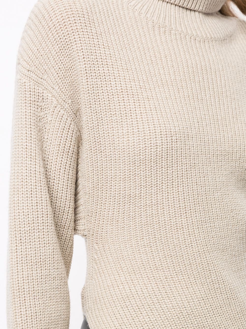 asymmetrical wool turtleneck jumper - 5