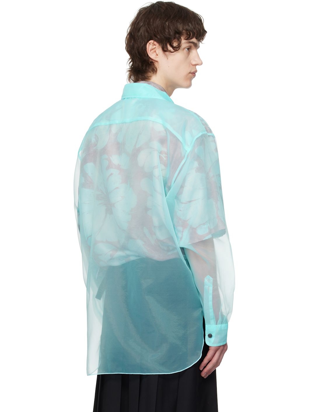 Blue Organza Shirt - 3
