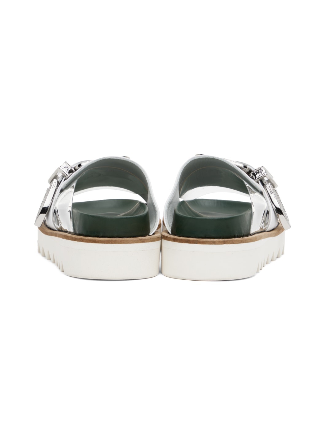 White Buckle Sandals - 2