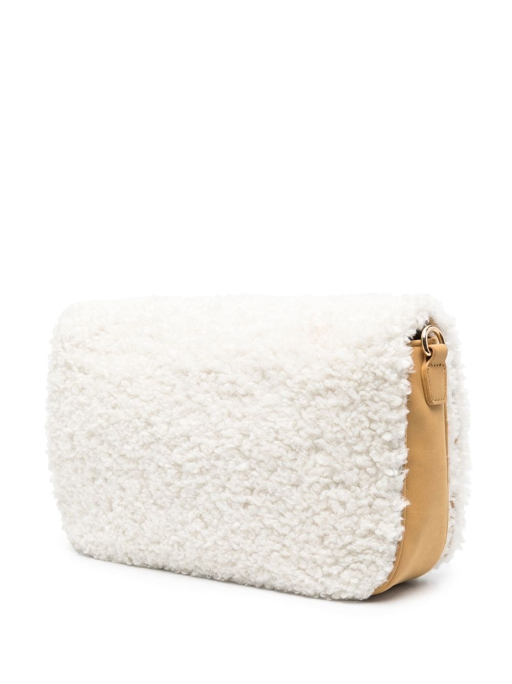 logo-embellished faux-shearling bag - 3