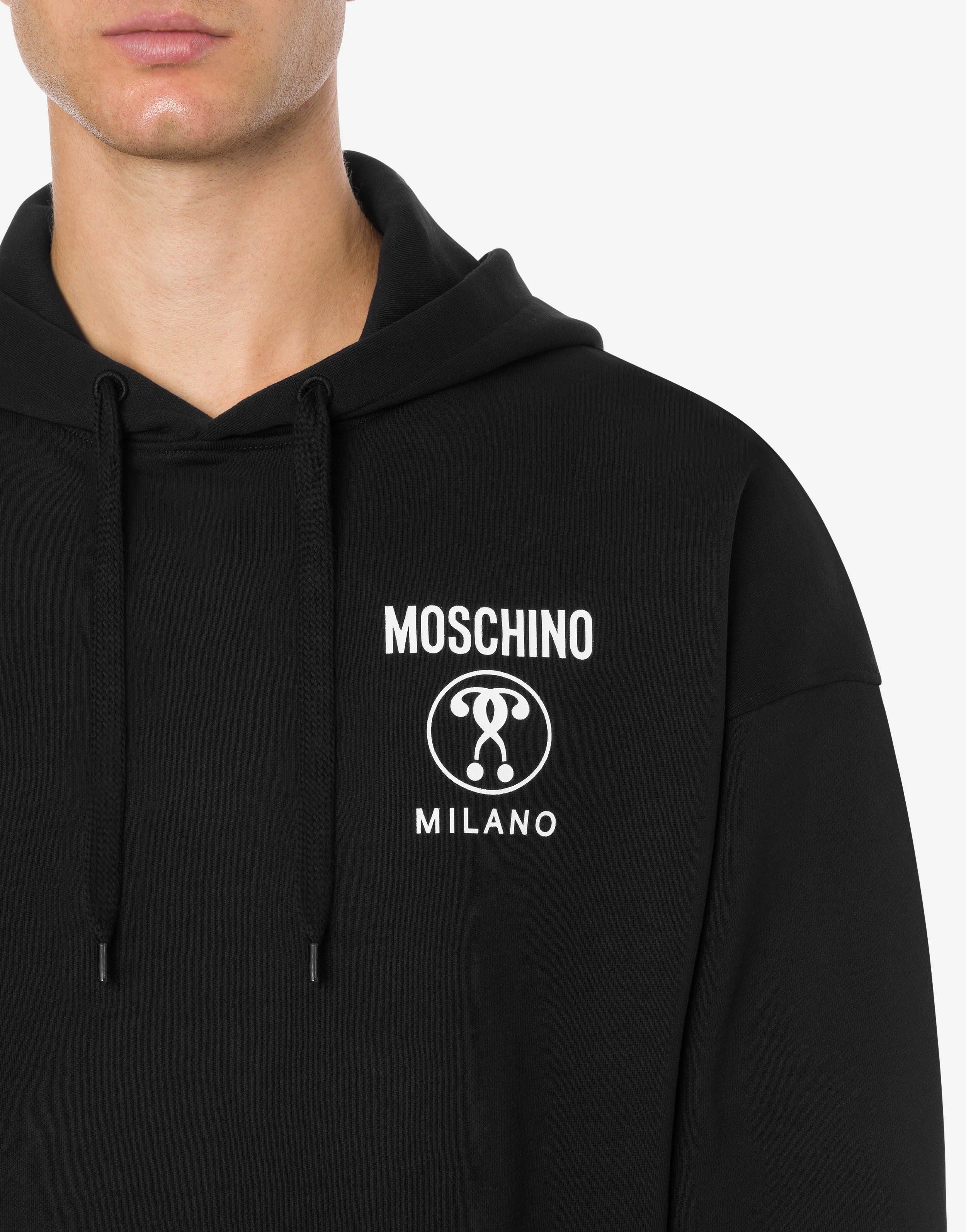 Moschino DOUBLE QUESTION MARK HOODED SWEATSHIRT | REVERSIBLE