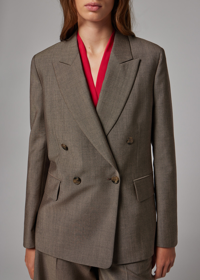 Women's Brown Mohair-Wool Blazer 8