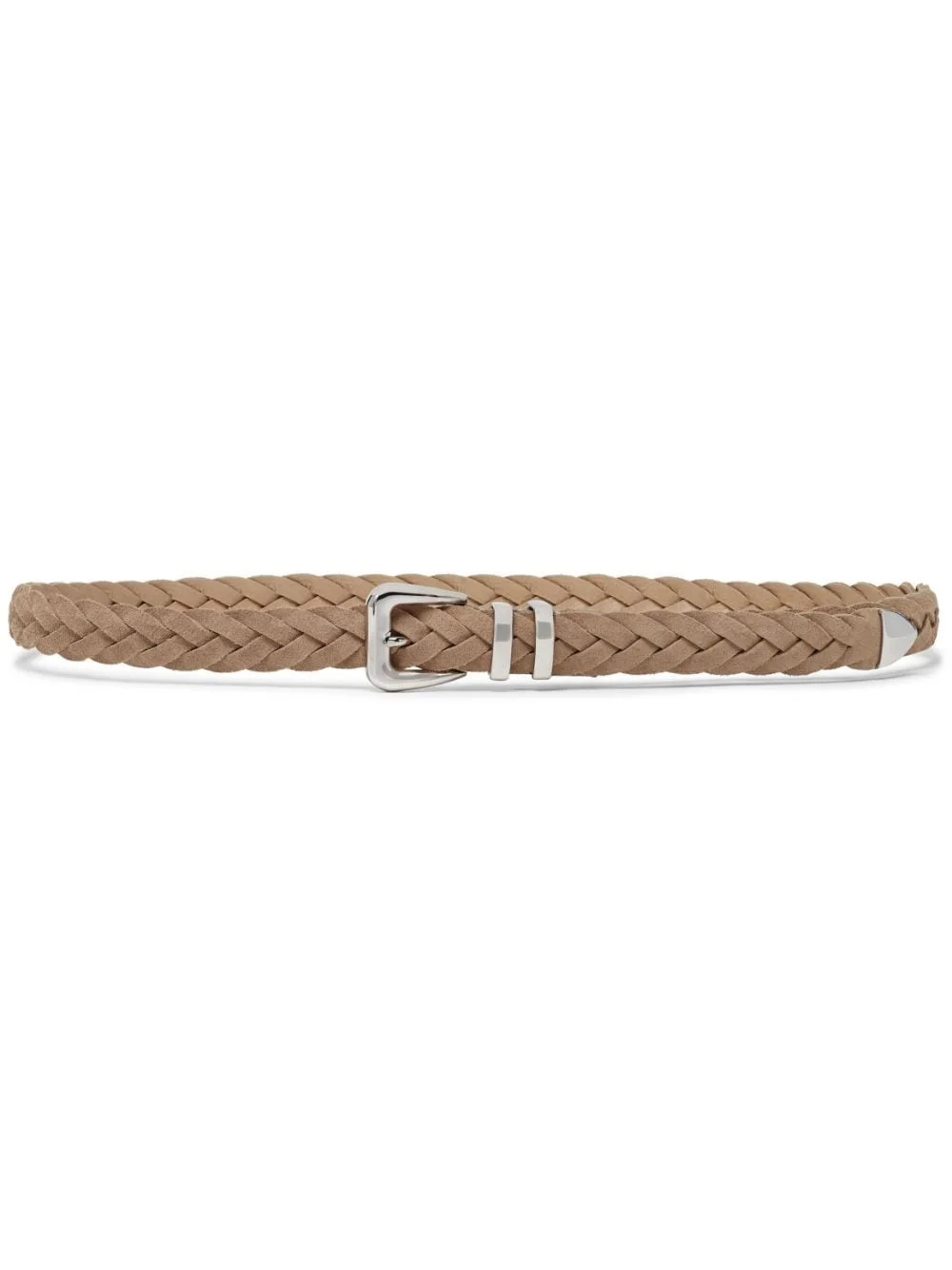 braided leather belt - 1