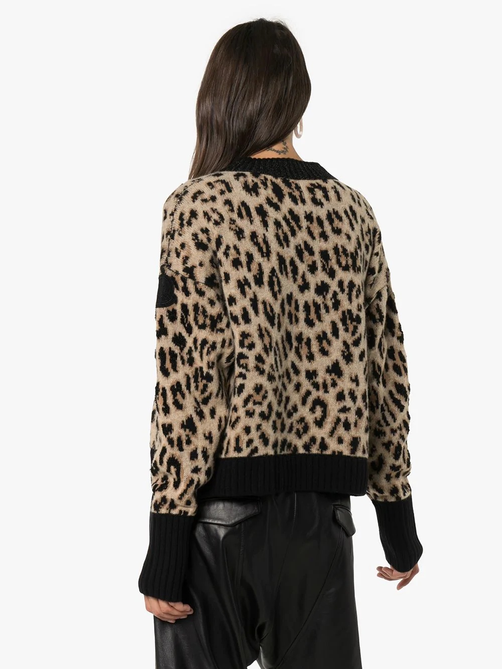 leopard-print knitted jumper - 4