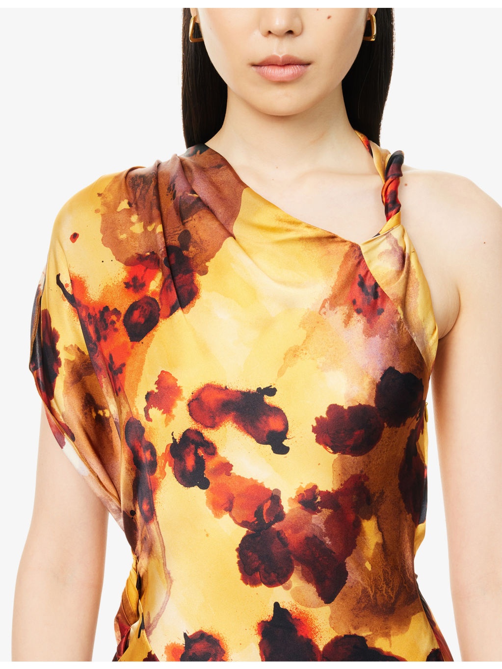 Draped Sleeveless Silk Midi Dress - 5
