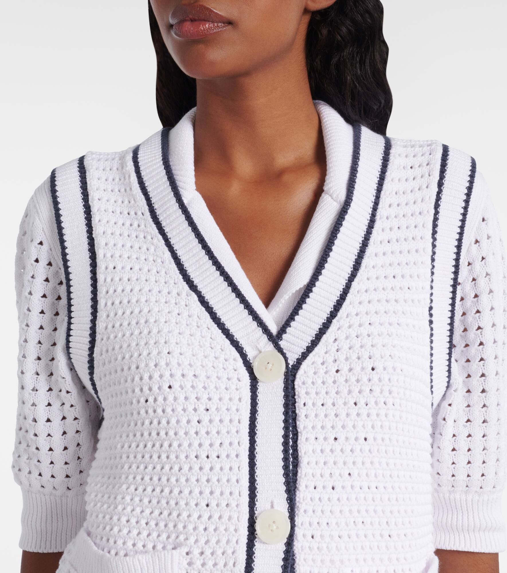 Leilani open-knit cotton-blend top - 4