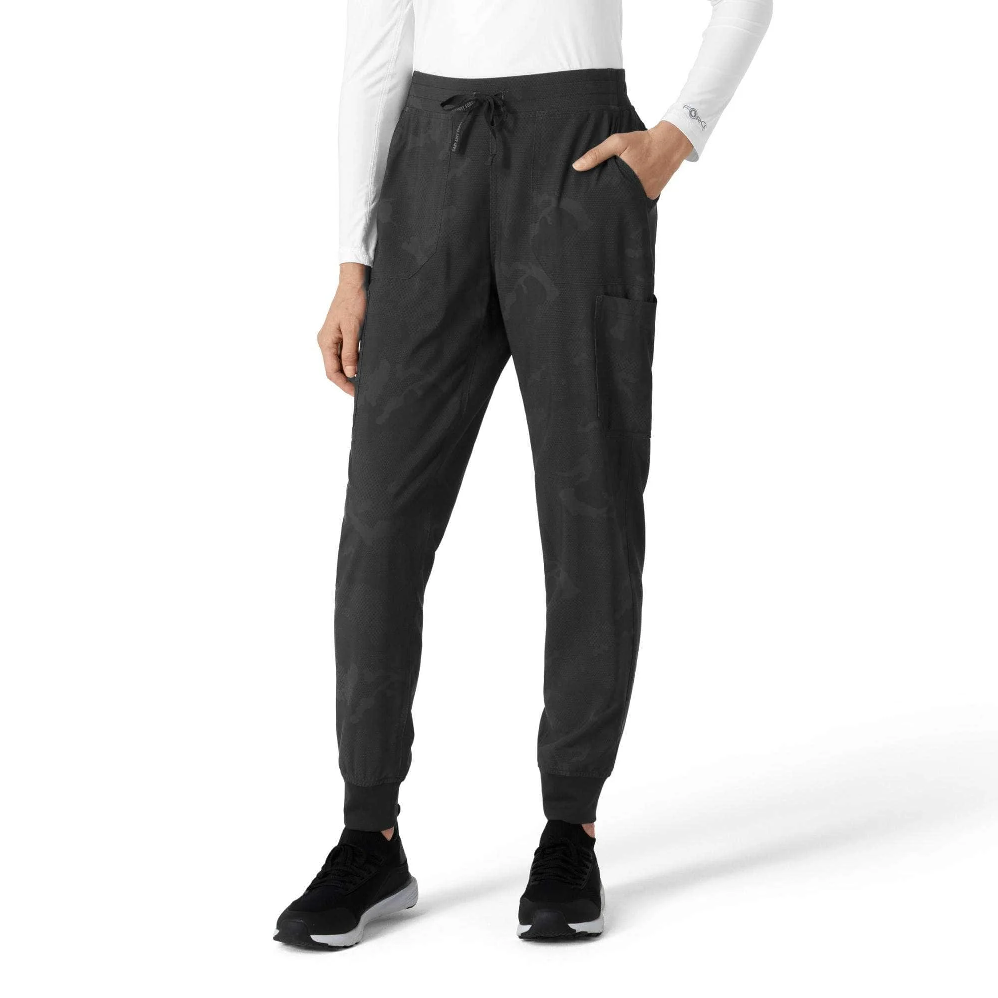 Women's Printed Cargo Jogger Scrub Pant - 1