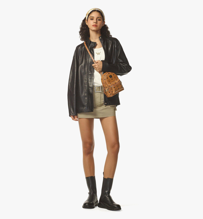 MCM Stark Bebe Boo Side Studs Backpack in Visetos outlook