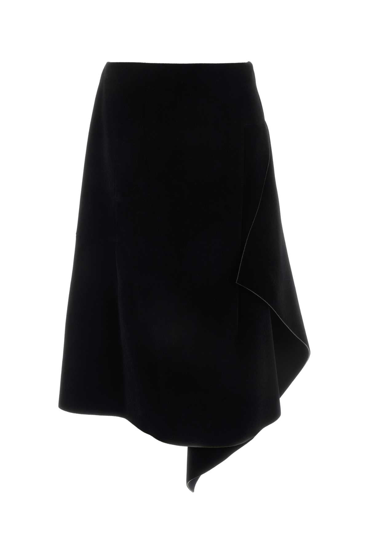 Dries Van Noten Women Black Velvet Skirt - 1