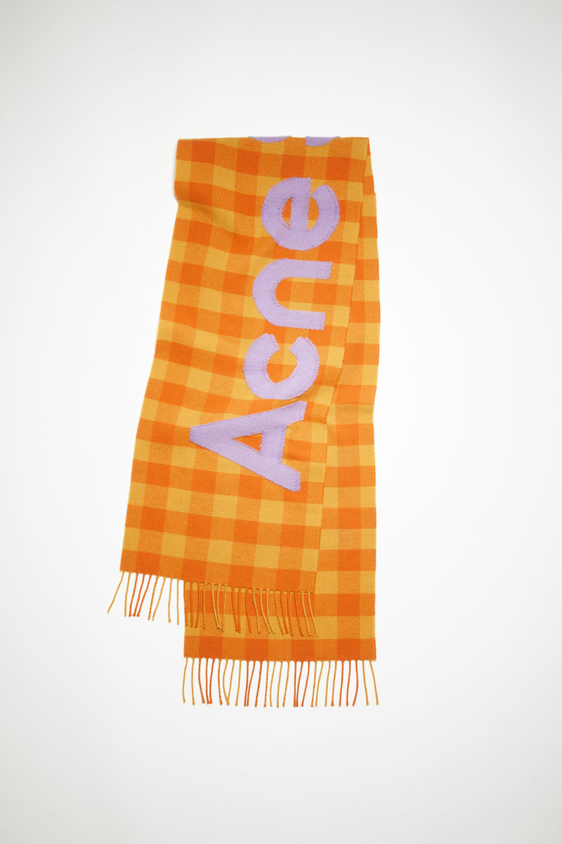 Check logo scarf - Orange/lilac purple - 1