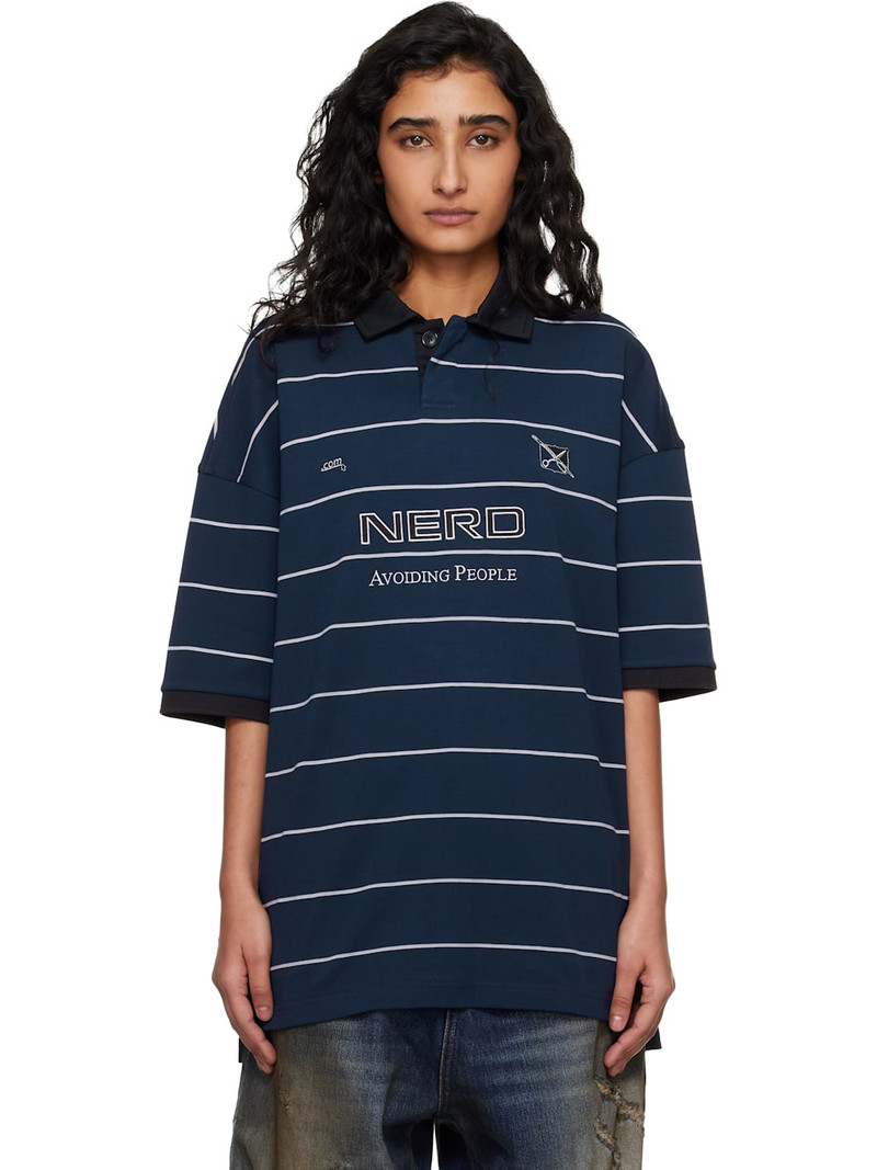 Navy 'Nerd' Football Polo 1