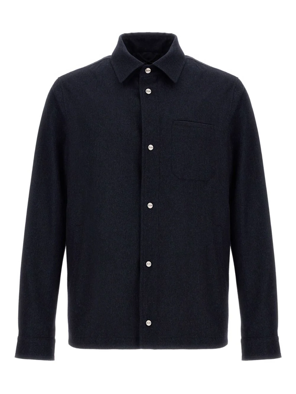 button-fastening patch-pocket shirt jacket - 1