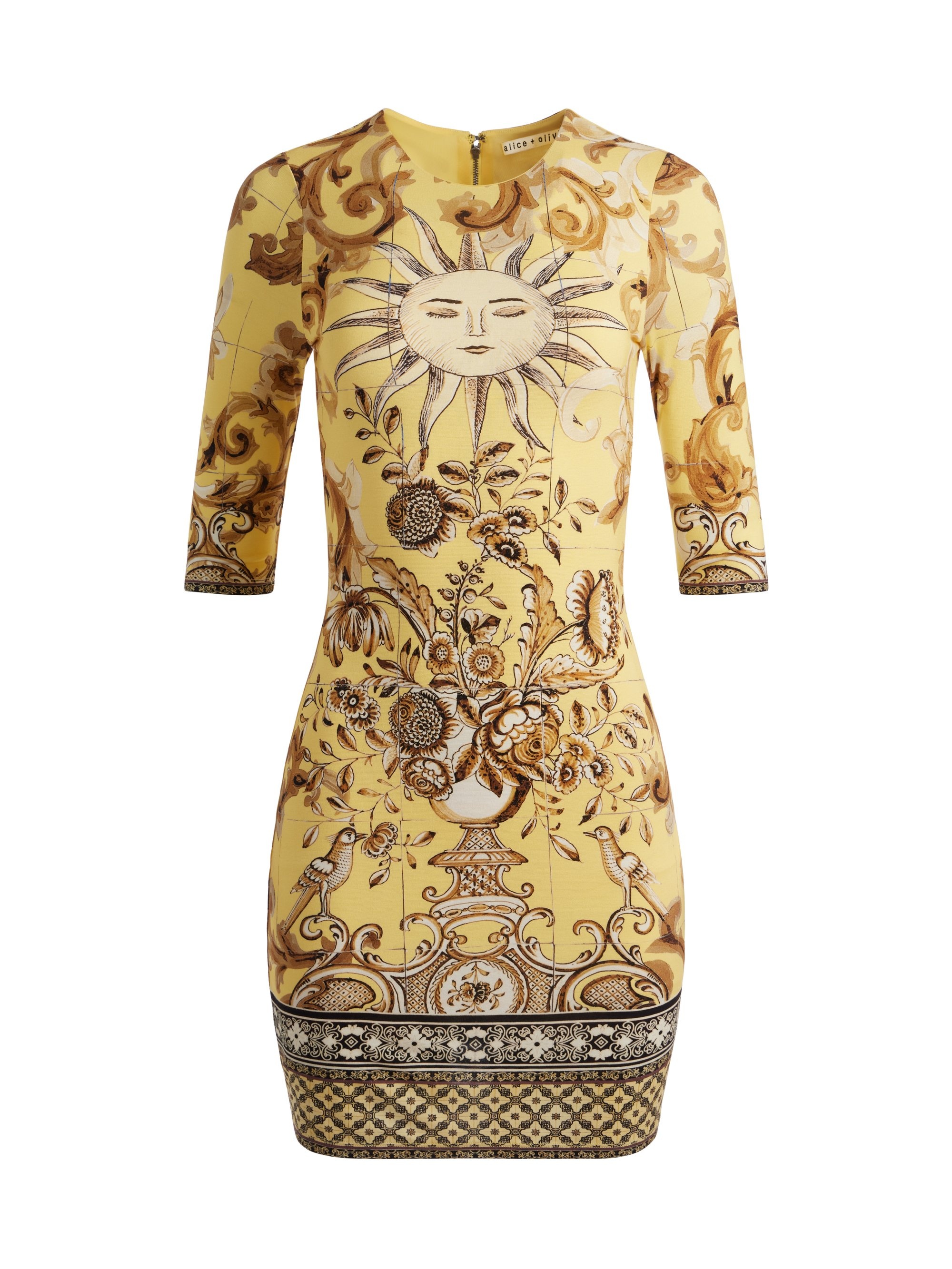 DELORA CREW NECK FITTED MINI DRESS - 1