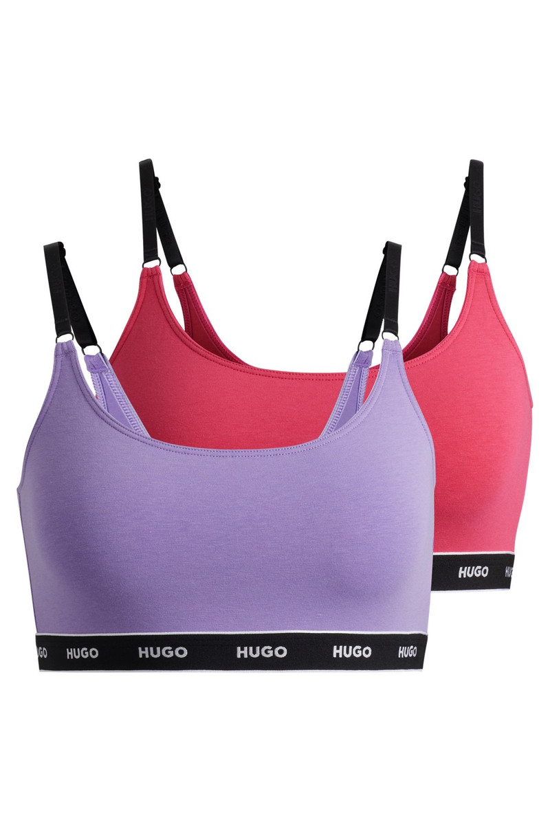TWO-PACK OF STRETCH-COTTON BRALETTES WITH LOGO BANDS 1
