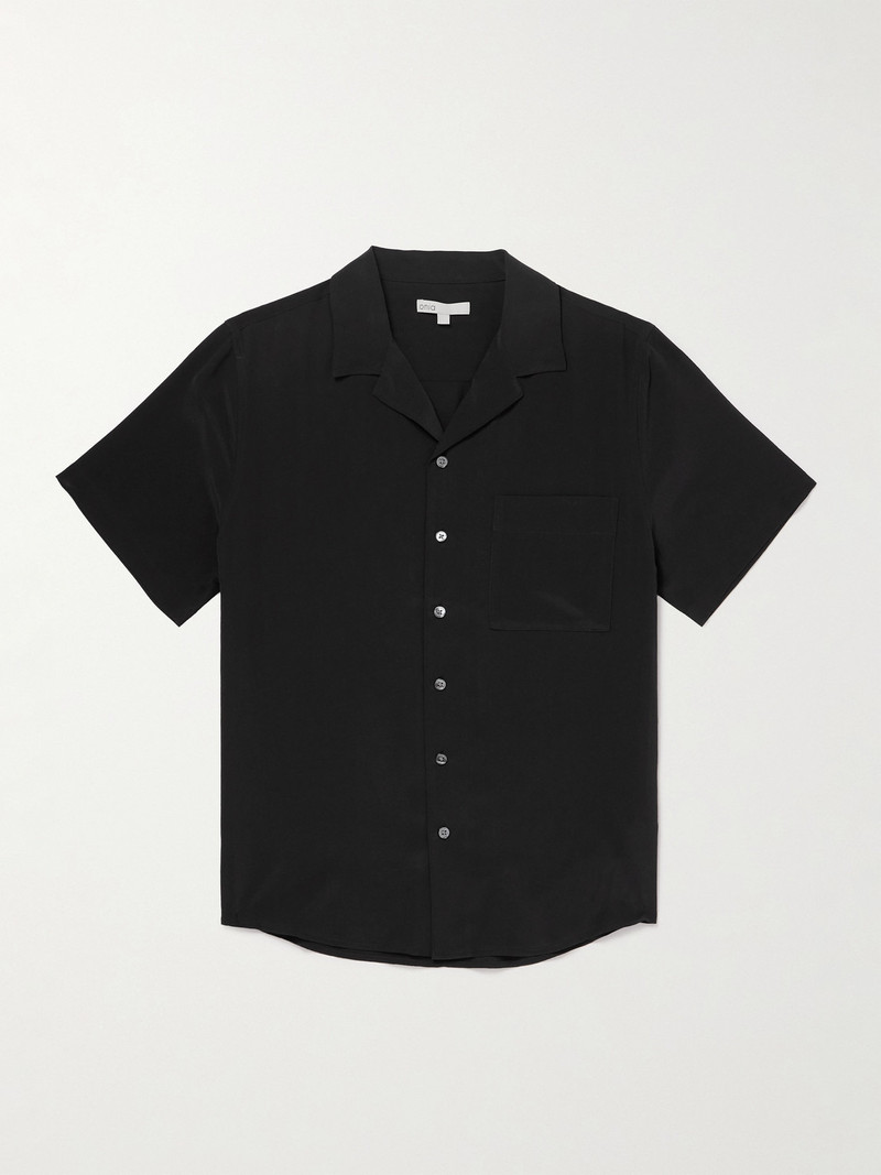 Vacation Camp-Collar Silk-Crepe Shirt 1