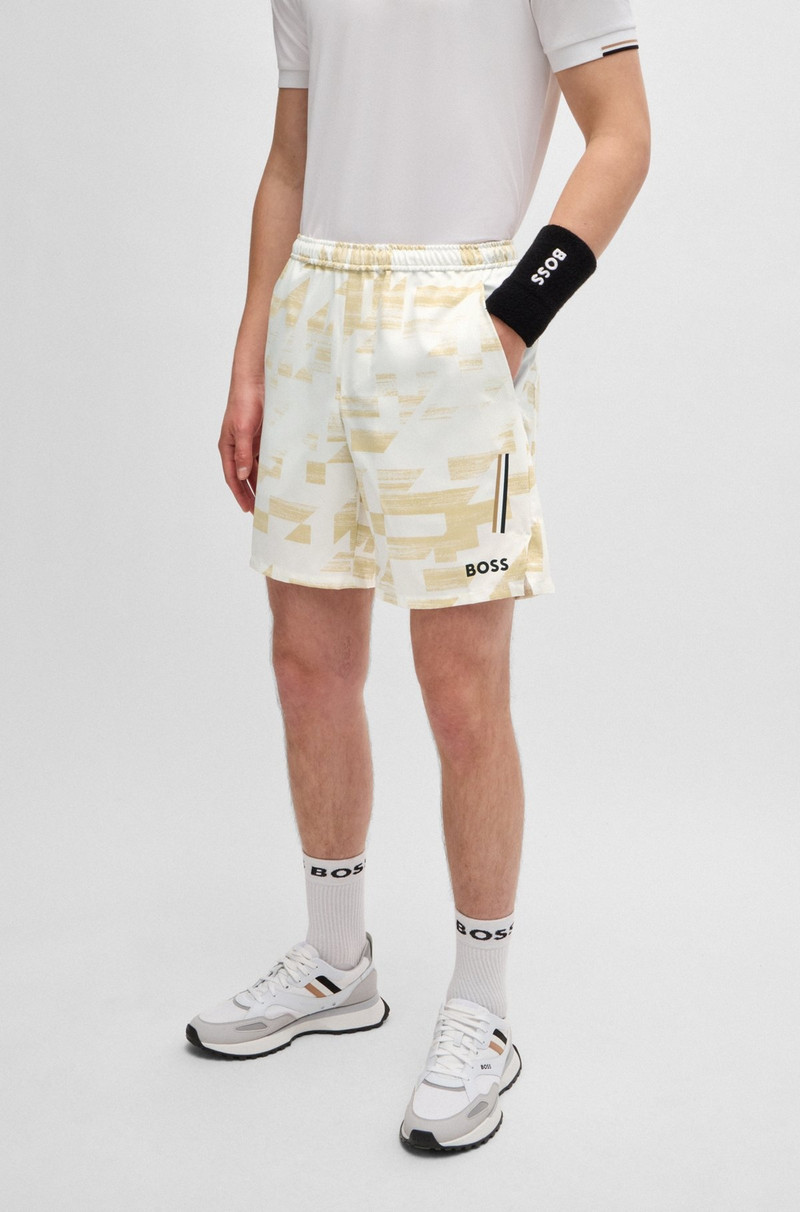 BOSS BOSS X MATTEO BERRETTINI WATER-REPELLENT SHORTS WITH LOGO PRINT outlook