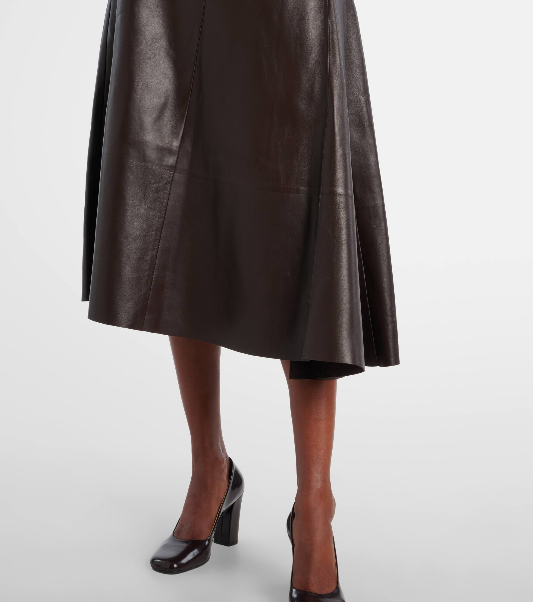 Hedora leather midi skirt - 5