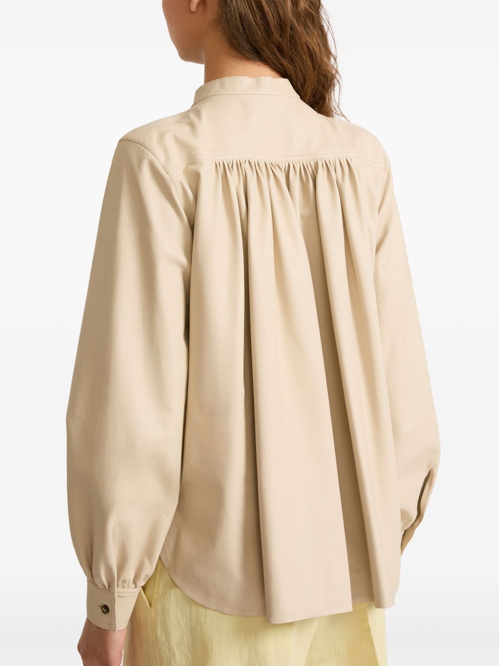 pleated leather shirt - 3