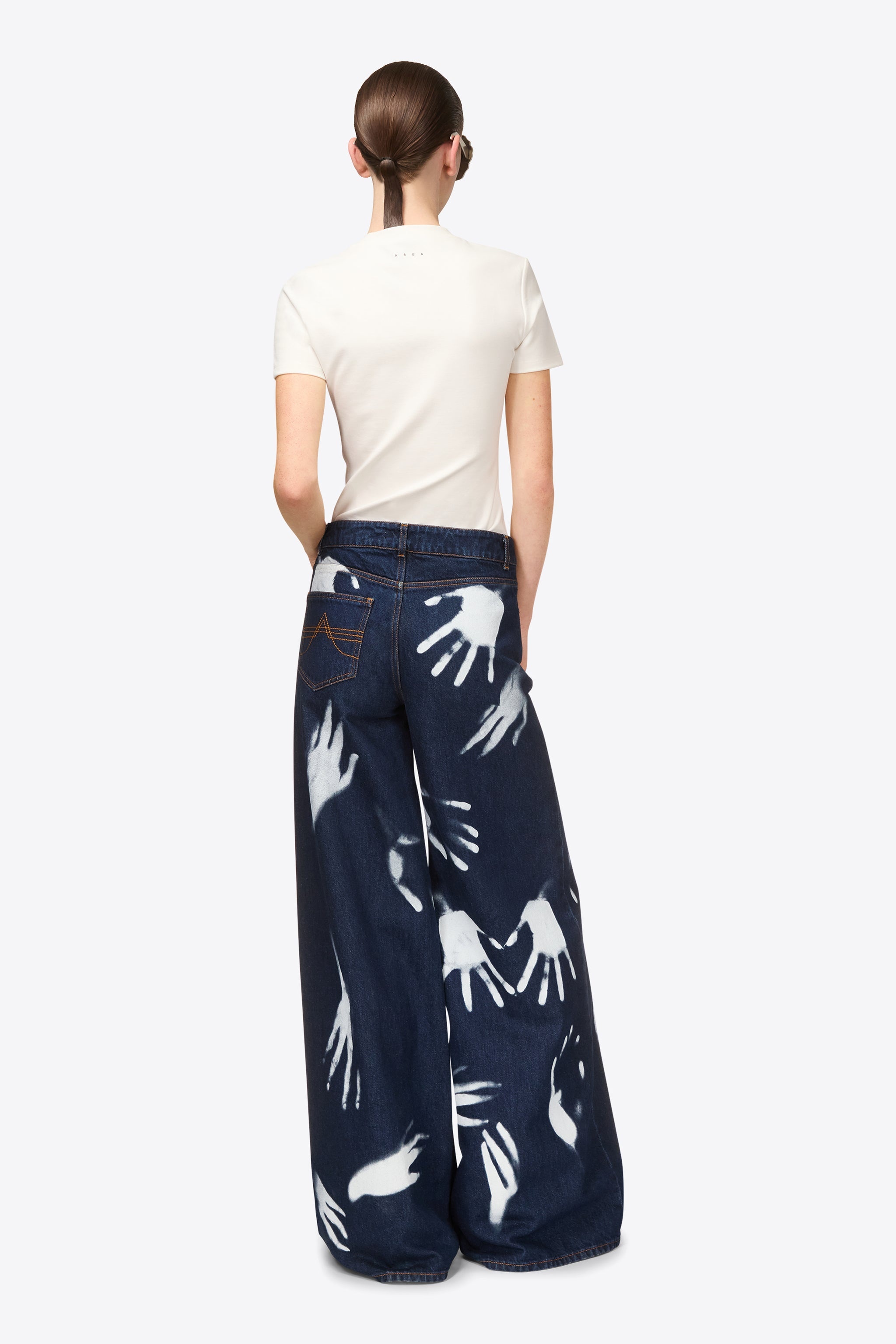 HANDPRINT WIDE LEG JEAN - 6