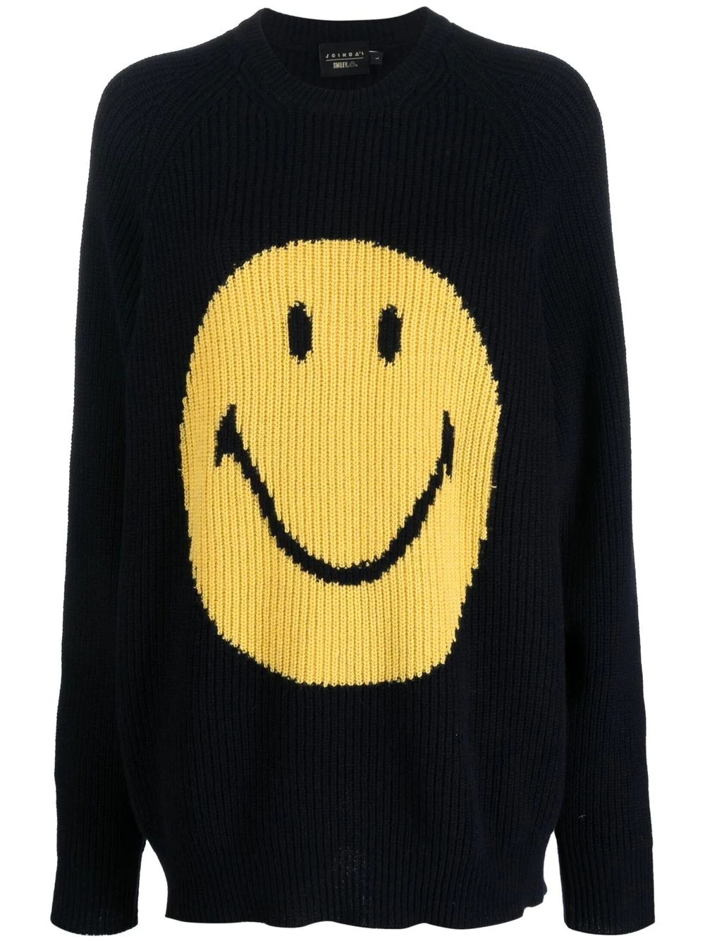 ribbed smiley face-print sweater - 1