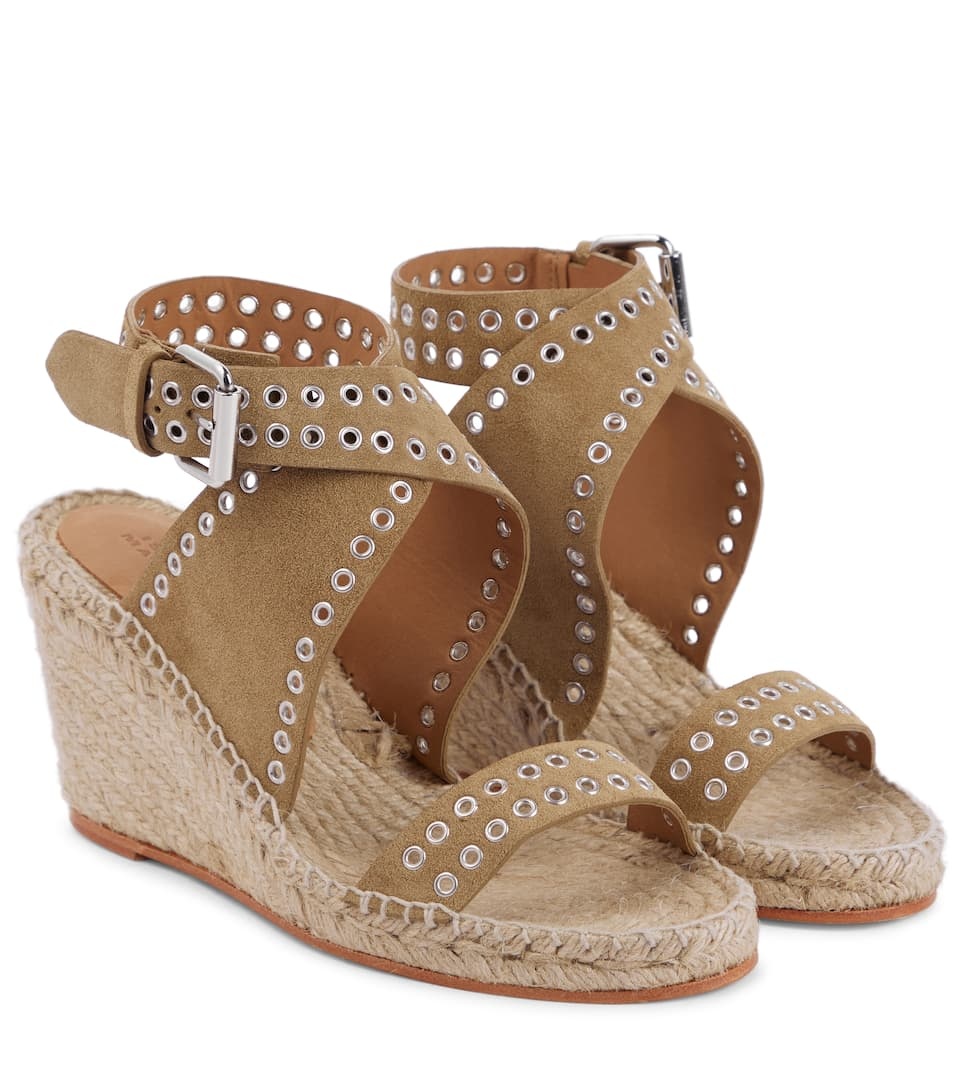 Iriane studded suede espadrille wedges - 1