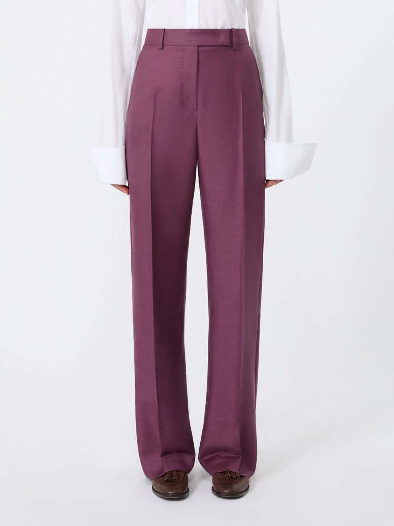 TALCO Wool, silk and mohair trousers - WINE-COLOURED 3